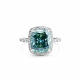 10.10 ct DEW Oval Cut Blue Moissanite Cushion Cut Solitaire Ring Gold Vermeil