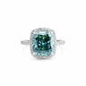 10.10 ct DEW Oval Cut Blue Moissanite Cushion Cut Solitaire Ring Gold Vermeil in Gold Vermeil