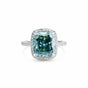 7.00 ct DEW Cushion Cut Blue Moissanite Ring Gift for Her Anniversary 18K Gold Plated V 18K Gold Plated