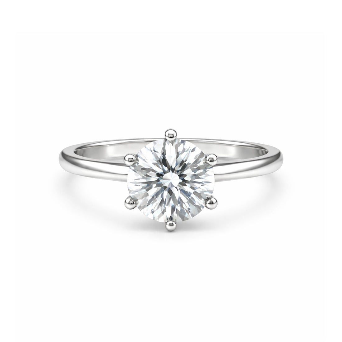 2.50 carat round cut lab-grown diamond solitaire ring in 18k gold vermeil
