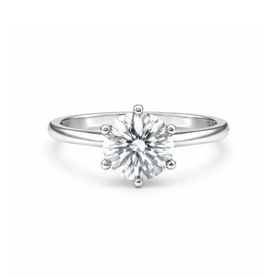 2.50 Ct Round Cut Lab Grown Diamond Ring — VS1 Clarity, 18k Gold Vermeil