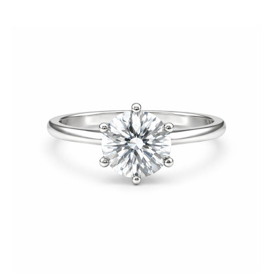 2.50 carat round cut lab-grown diamond solitaire ring in 18k gold vermeil