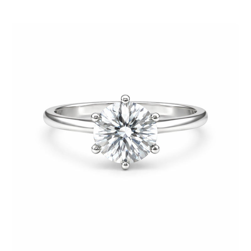 2.50 carat round cut lab-grown diamond solitaire ring in 18k gold vermeil