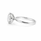 Close-up of 2.5 carat round brilliant lab diamond showing fire and brilliance
