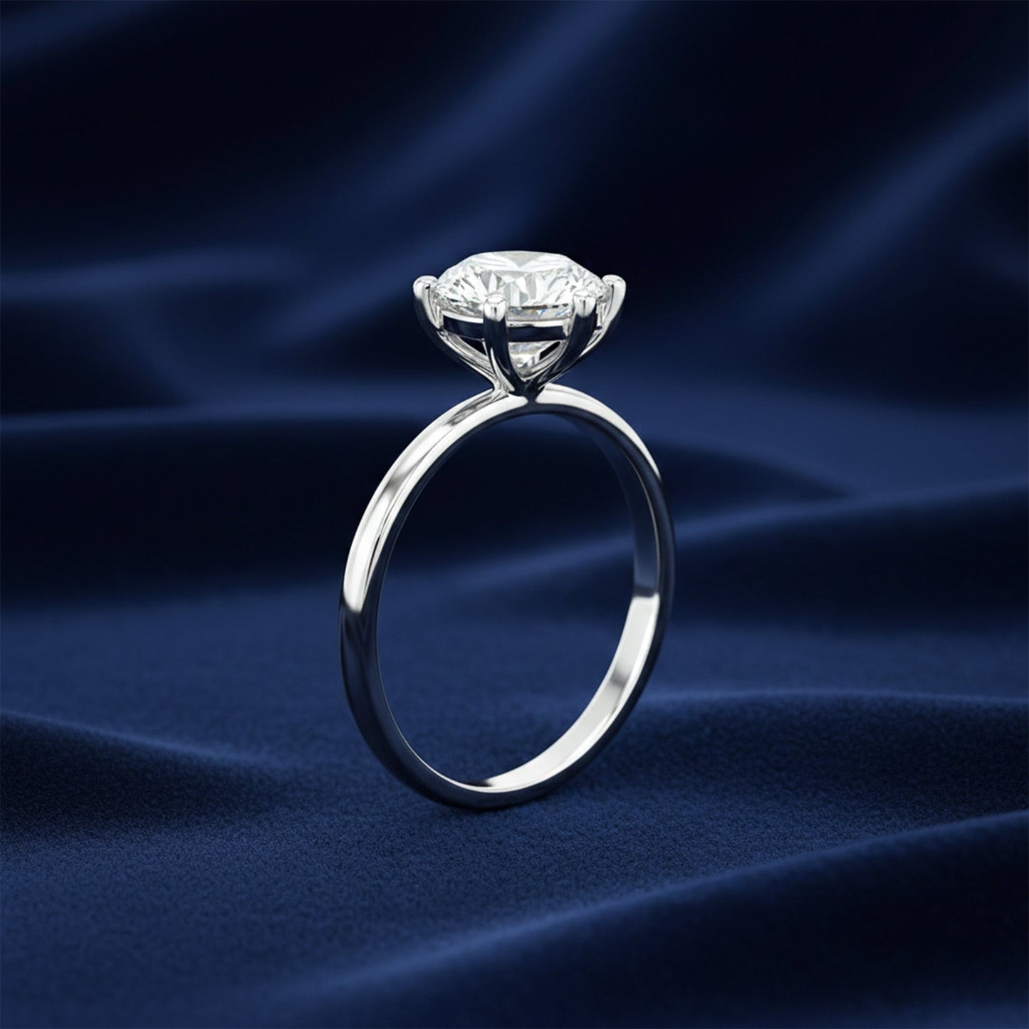 5.3ct DEW White Moissanite Round Solitaire Ring