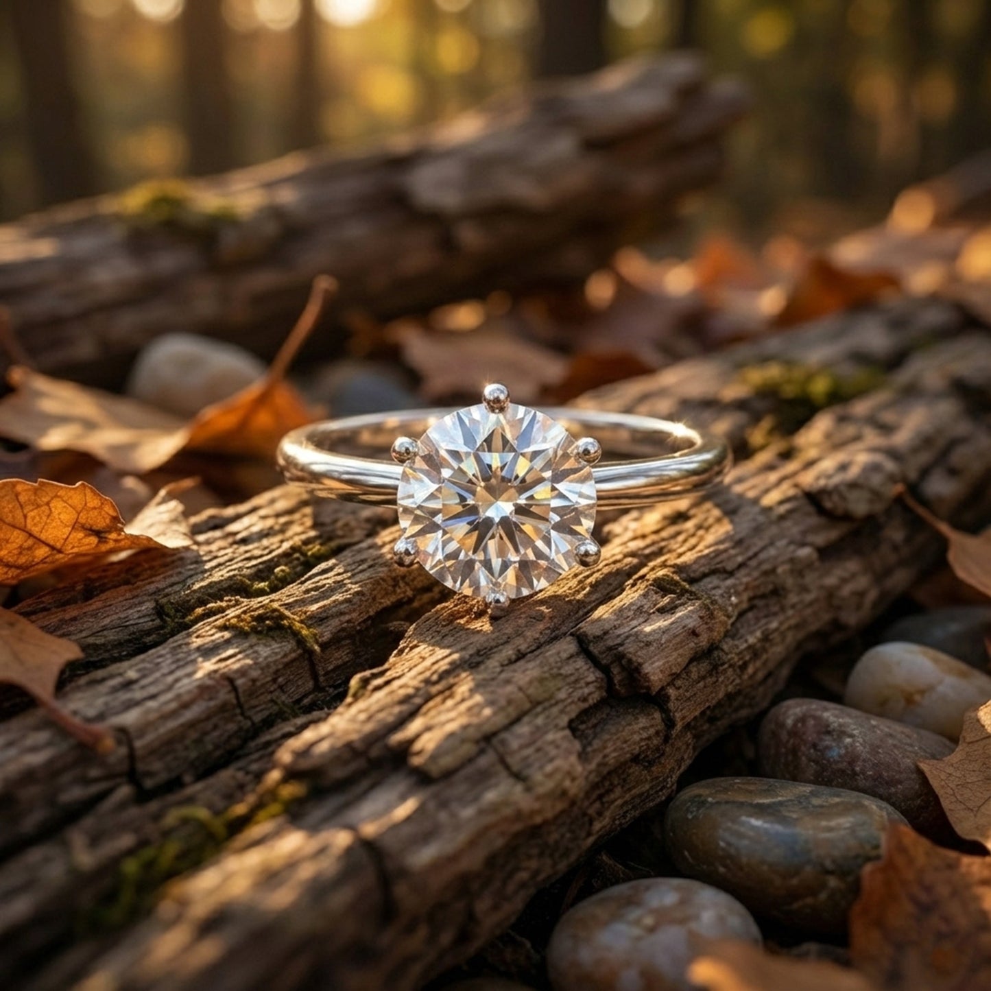 5.3ct DEW White Moissanite Round Solitaire Ring