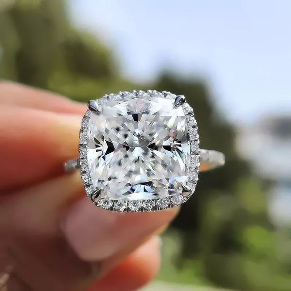 4.65ct DEW White Moissanite Pear Solitaire Ring