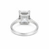 16.5ct DEW White Moissanite Emerald Solitaire Ring