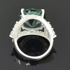 RARE 16.10 ct DEW Certified Treated Blue Moissanite Solitaire Ring In Gold Vermeil
