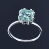 5.5ct DEW Blue Moissanite Princess Solitaire Ring