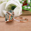 13.3ct DEW Blue Moissanite Cushion Solitaire Ring
