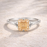 20.0ct DEW Champagne Moissanite Asscher Solitaire Ring
