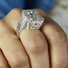 25.5ct DEW White Moissanite Emerald Solitaire Ring