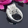 25.5ct DEW White Moissanite Emerald Solitaire Ring