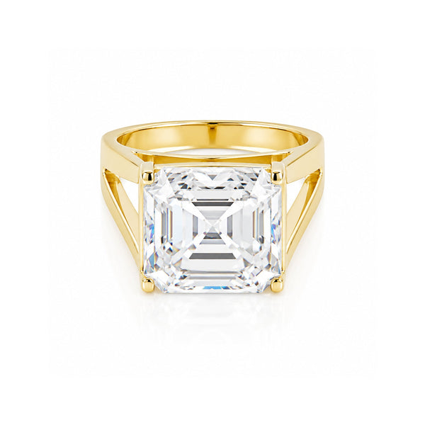 23.5ct DEW White Moissanite Asscher Solitaire Ring