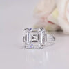 9.5ct DEW White Moissanite Asscher Solitaire Ring