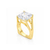 6.3ct DEW Green Moissanite Asscher Solitaire Ring