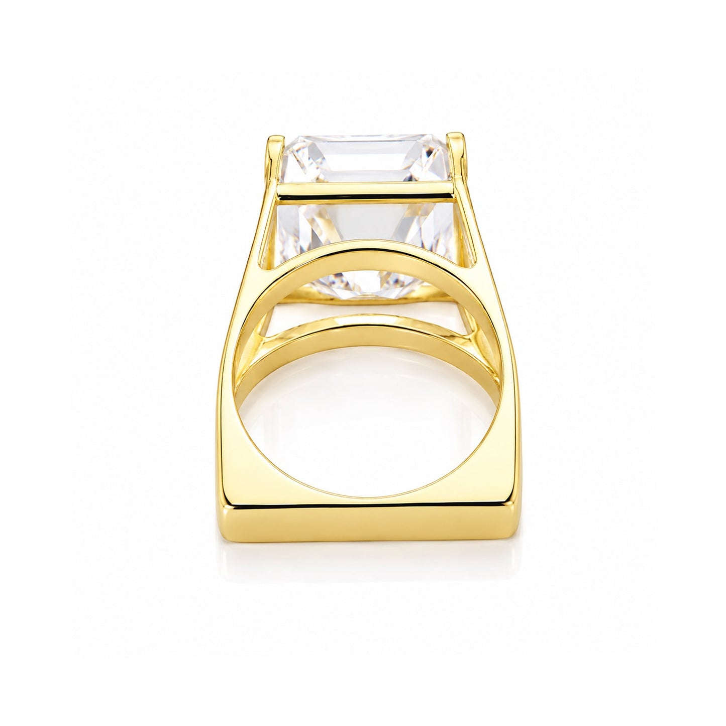 6.3ct DEW Green Moissanite Asscher Solitaire Ring