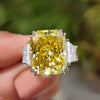 25.5ct DEW Champagne Moissanite Radiant Solitaire Ring
