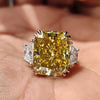 25.5ct DEW Champagne Moissanite Radiant Solitaire Ring