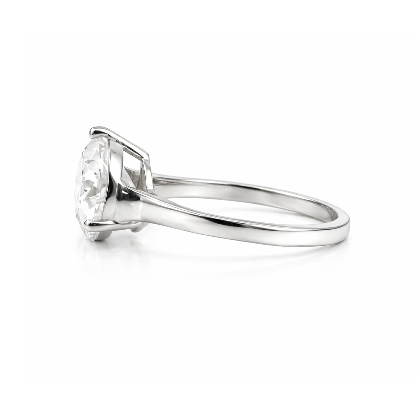 7.65ct DEW White Moissanite Round Solitaire Ring