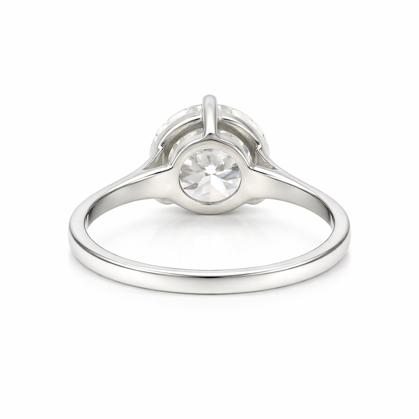 7.65ct DEW White Moissanite Round Solitaire Ring