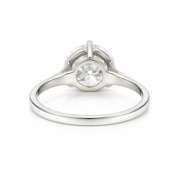 7.65ct DEW White Moissanite Round Solitaire Ring