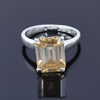 4.7ct DEW Champagne Moissanite Emerald Solitaire Ring