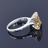 4.7ct DEW Champagne Moissanite Emerald Solitaire Ring