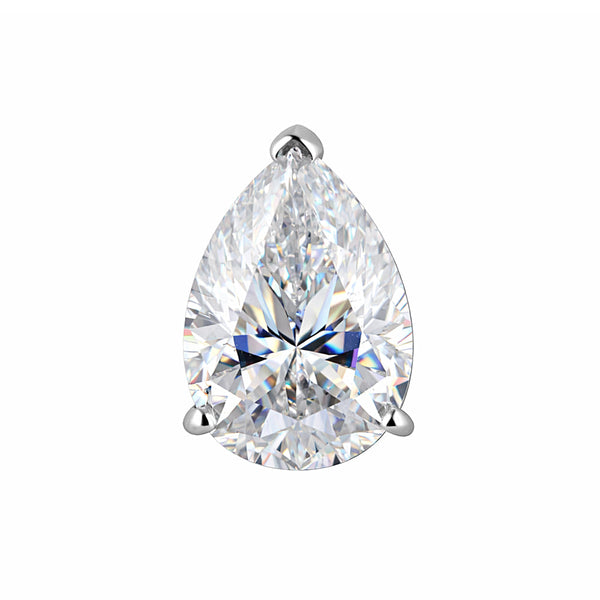 4.60ct DEW White Moissanite Pear Cut Pendant Necklace
