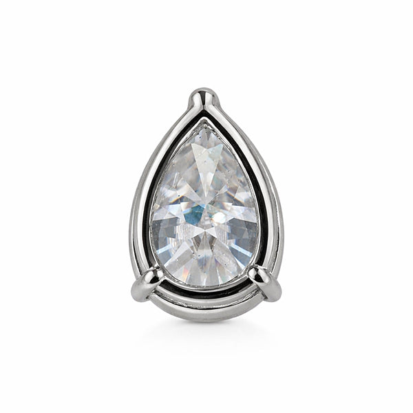 4.60ct DEW White Moissanite Pear Cut Pendant Necklace
