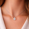 4.60ct DEW White Moissanite Pear Cut Pendant Necklace