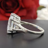 9.25ct DEW White Moissanite Emerald Solitaire Ring