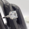 5 ct DEW Certified Radiant Cut White Moissanite Ring For Women 18K Gold Plated