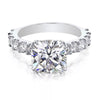 Certified 3.50 ct DEW Cushion Cut White Moissanite Solitaire Ring 18K Gold Plated Vermei 18K Gold Plated