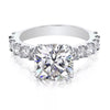 Certified 3.50 ct DEW Cushion Cut White Moissanite Solitaire Ring 18K Gold Plated Vermei 18K Gold Plated