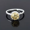 4.25 ct DEW Round Brilliant Cut Certified Champagne Moissanite Ring 18K Gold Plated Ver 18K Gold Plated