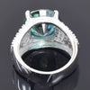 8.55 ct DEW Certified Round Cut Blue Moissanite Solitaire Ring 18K Gold Plated