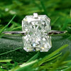 4.10 ct DEW Certified Radiant Cut White Solitaire Moissanite Ring 18K Gold Plated Verme 18K Gold Plated