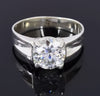2.50 ct DEW White Round Cut Certified Moissanite Solitaire Ring 18K Gold Plated