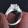 2.50 ct DEW White Round Cut Certified Moissanite Solitaire Ring 18K Gold Plated