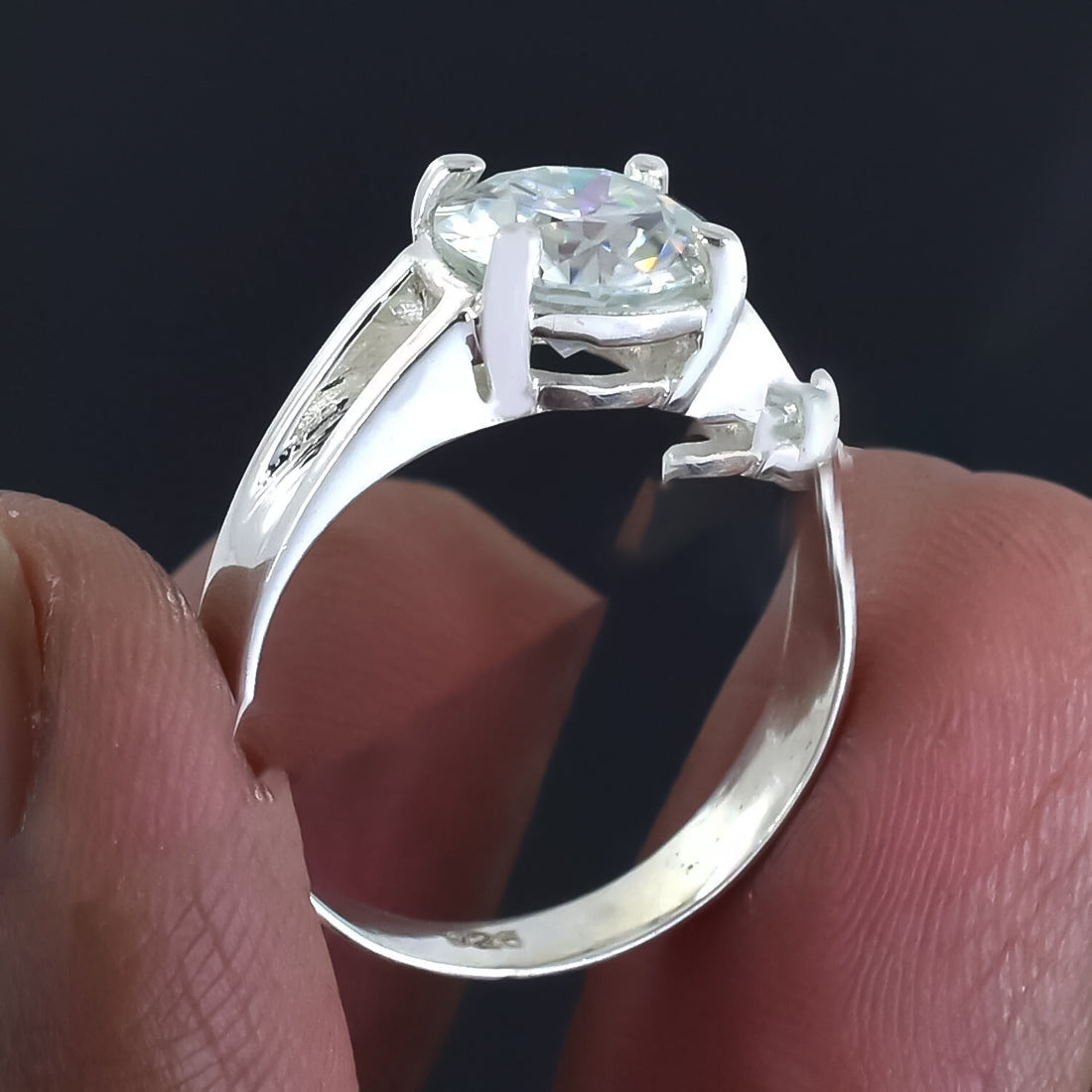2.50 ct DEW White Round Cut Certified Moissanite Solitaire Ring 18K Gold Plated