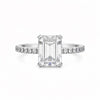 5.20 ct DEW Emerald Cut Certified White Solitaire Moissanite Ring 18K Gold Plated Verme 18K Gold Plated