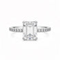 5.20 ct DEW Emerald Cut Certified White Solitaire Moissanite Ring 18K Gold Plated Verme 18K Gold Plated