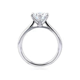 Certified 2 ct DEW Round White Moissanite Solitaire Ring, Double Prongs 18K Gold Plated