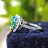 11.20 ct DEW Certified Heart Cut Blue Moissanite Engagement Ring 18K Gold Plated Vermei 18K Gold Plated