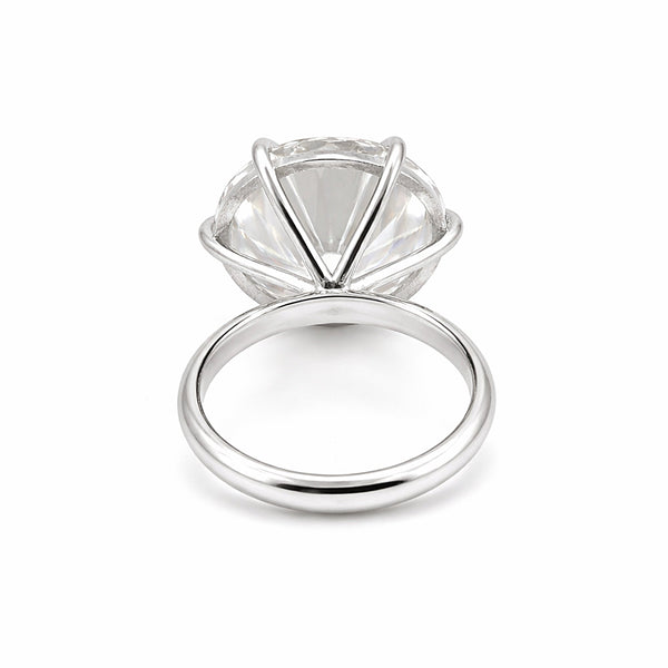 27.0ct DEW White Moissanite Round Solitaire Ring