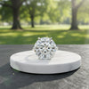 27.0ct DEW White Moissanite Round Solitaire Ring