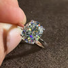 Solitaire 3.50 ct DEW Oval Cut White Moissanite in Engagement Ring 18K Gold Plated Verm 18K Gold Plated
