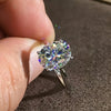 Solitaire 3.50 ct DEW Oval Cut White Moissanite in Engagement Ring 18K Gold Plated Verm 18K Gold Plated